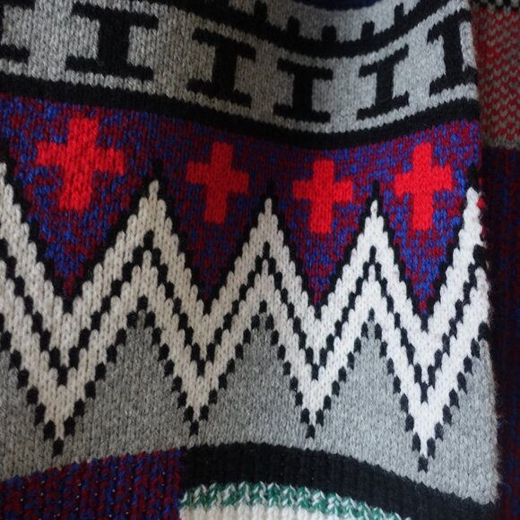 J Crew k2934 Extra Long Merino Wool Blend Scarf fair isle Multicolor Women's - Picture 6 of 14